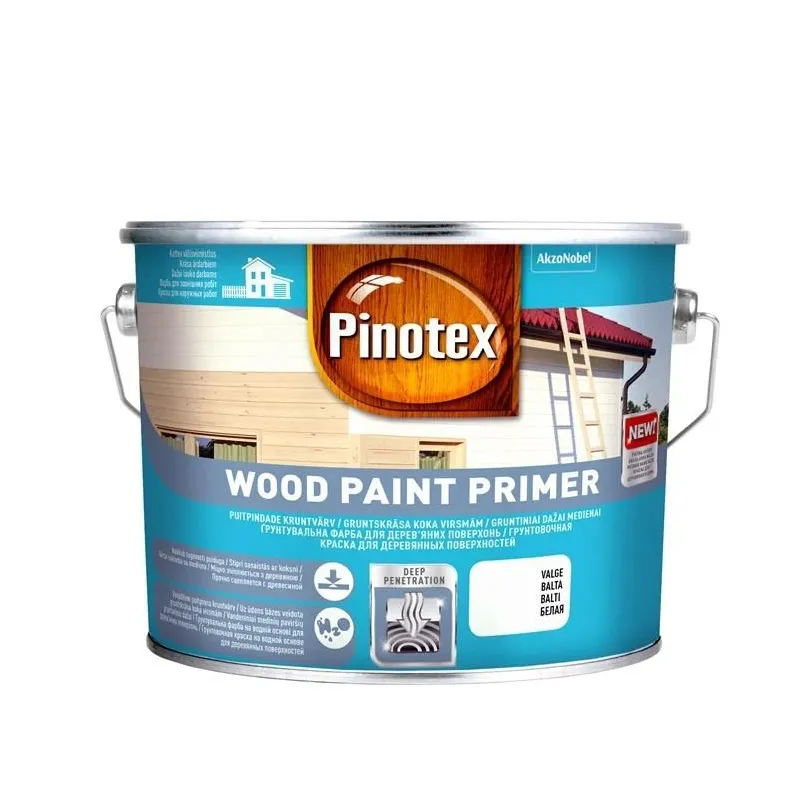 Gruntiniai dažai medienos Pinotex Wood Paint Primer, balta sp., 2.5 l