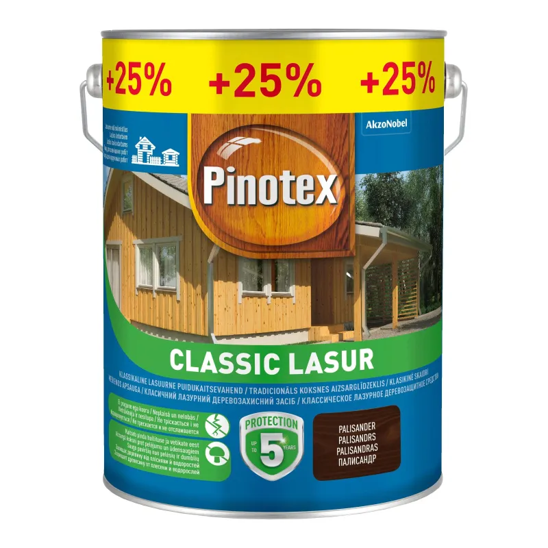 Medienos impregnantas Pinotex Classic Lasur, tamsiai ruda sp.-palisandro sp., 5 l