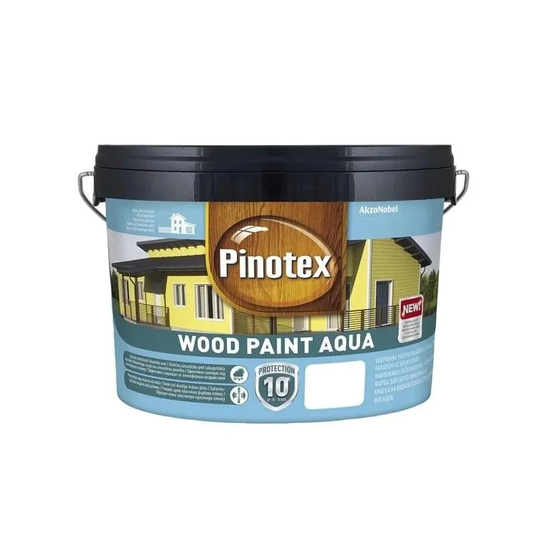 Krāsa Pinotex Wood Paint Aqua, sarkana krās., 9 l