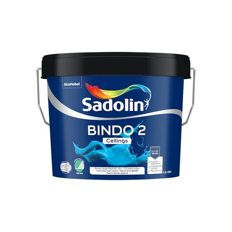 Krāsa Sadolin Bindo 2 BW. balta. 2.5 l