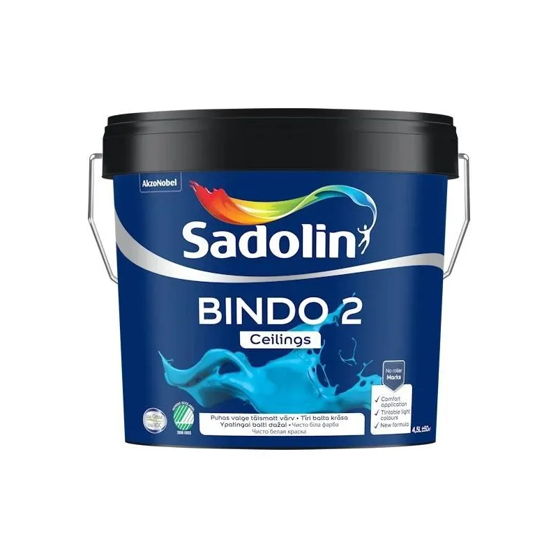 Krāsa Sadolin Bindo 2, balta krās., 4.5 l