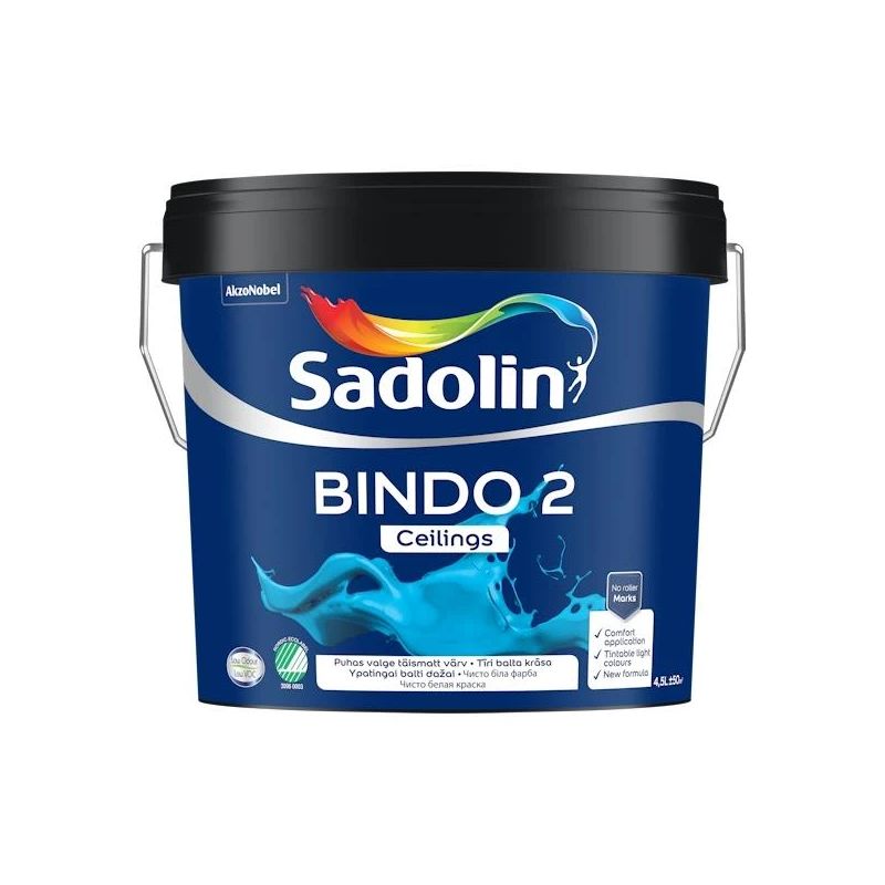 Krāsa Sadolin Bindo 2 BW. balta. 4.5 l