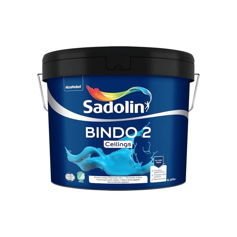 Krāsa Sadolin Bindo 2 BW. balta. 9 l