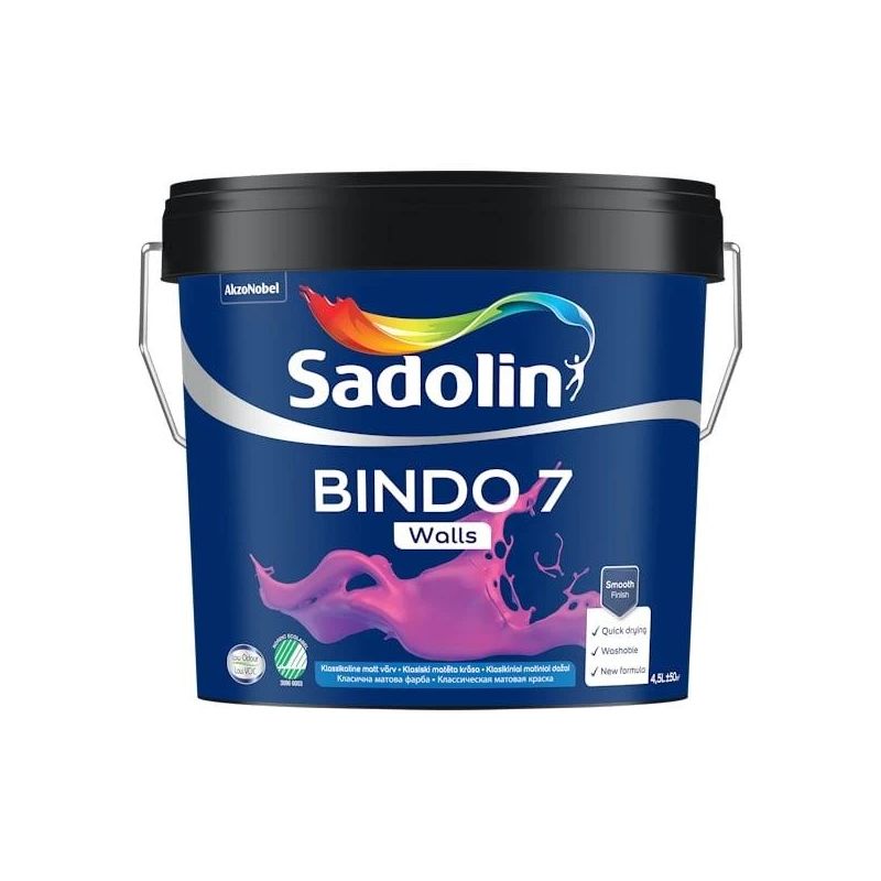 Krāsa Sadolin Bindo 7 BW. balta. 4.5 l