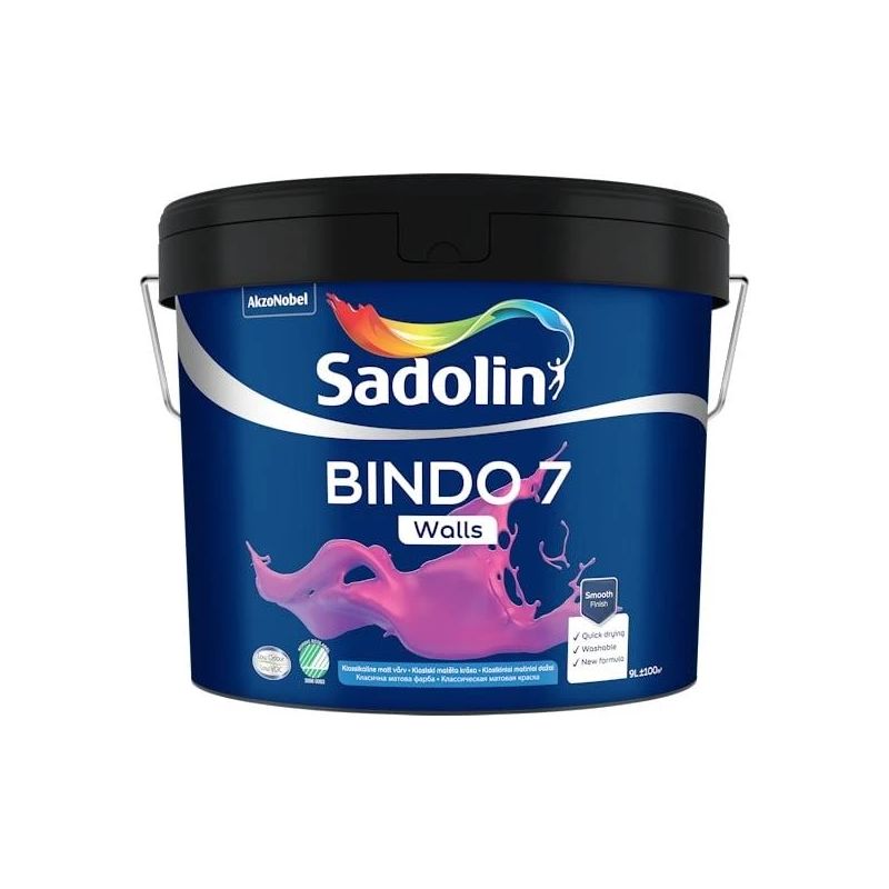 Krāsa Sadolin Bindo 7 BW. balta. 9 l