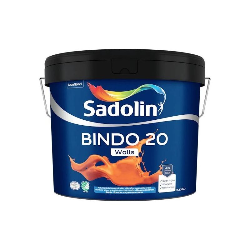 Krāsa Sadolin Bindo 20 BW. balta. 9 l