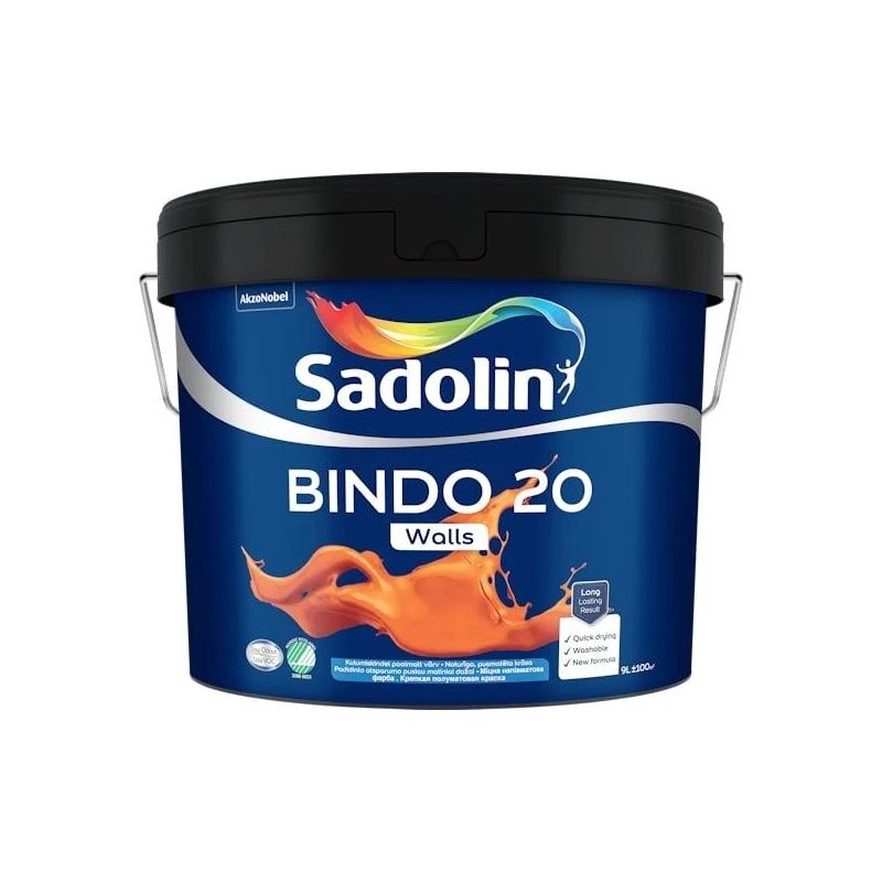 Krāsa Sadolin Bindo 20 BW. balta. 9 l