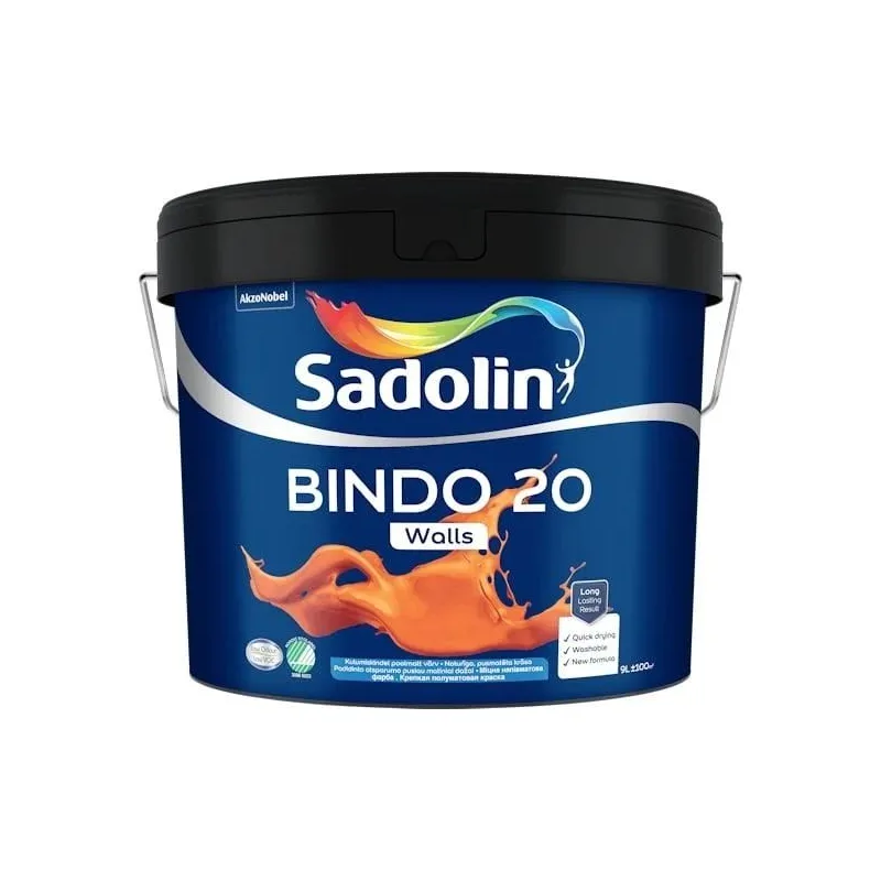 Dažai Sadolin Bindo 20, balta sp., 9 l