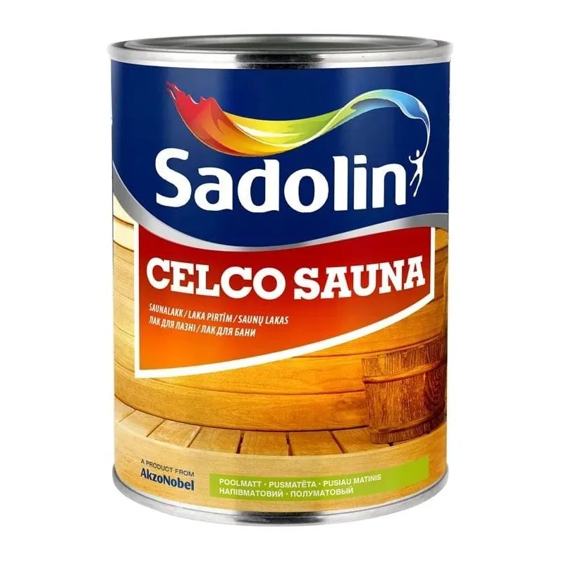 Laka, pus-matēts Sadolin Celco, 1 l, Caurspīdīga