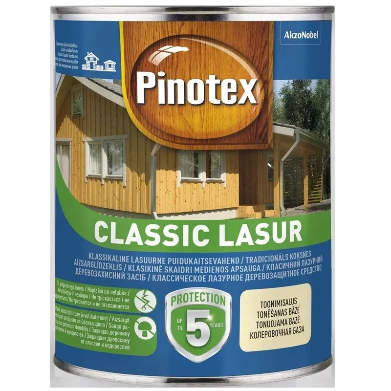Koksnes impregnants Pinotex Classic Lasur, sarkanbrūna krās.-pīlādžu krās., 1 l
