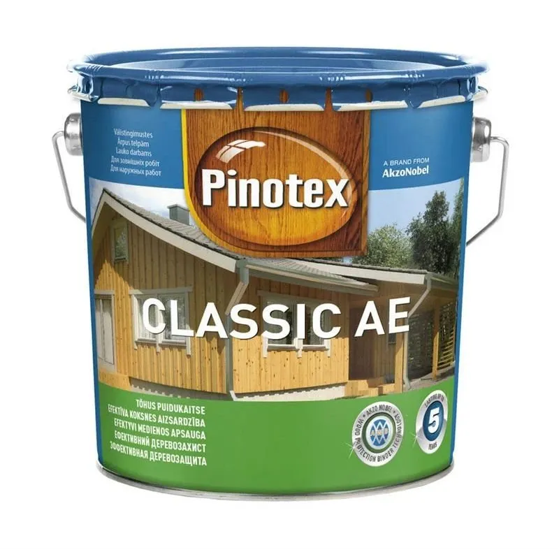 Koksnes impregnants Pinotex Classic Lasur, dzeltenīga krās.-purenes krās., 3 l