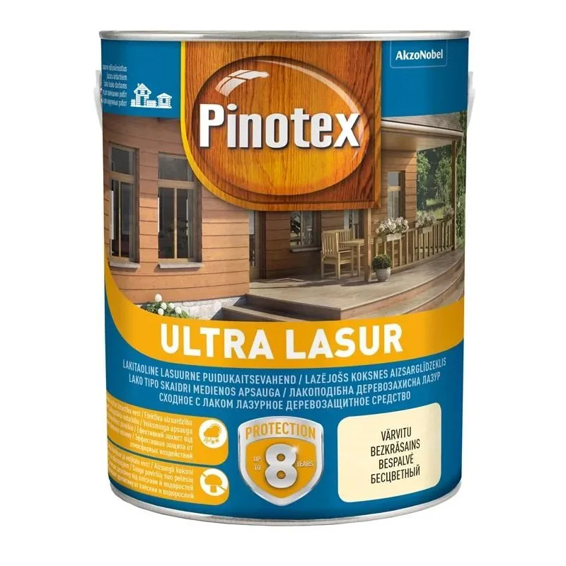Koksnes impregnants Pinotex Ultra Lasur, dzeltenīga krās.-purenes krās., 3 l