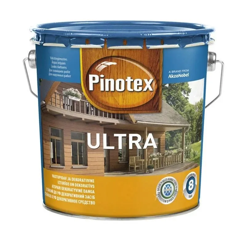 Koksnes impregnants Pinotex Ultra Lasur, dzeltenīga krās.-purenes krās., 3 l