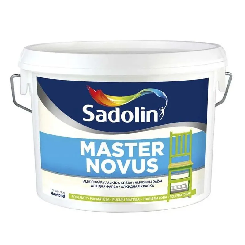 Emaljas krāsa, daudzveidīgs Sadolin Master Novus 15, pus-matēts, 2.5 l, balta