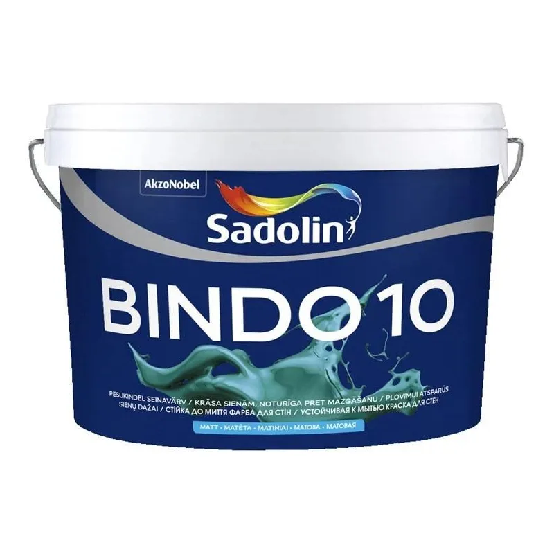 Krāsa Sadolin Bindo 10, balta krās., 2.5 l