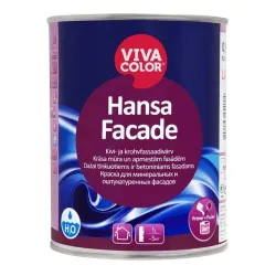 Värvid krohvi- ja kivifassaadidele Vivacolor Hansa Facade, valge v., 0.9 l