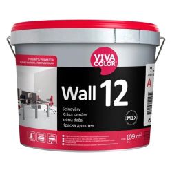 Sienu krāsa Vivacolor Wall 12. balta. 9 l