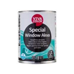 Emaliniai dažai, langams-metalo konkstrukcijoms, apsaugant nuo korozijos Vivacolor Special Window Akva, pusiau blizgus, 0.9 l,