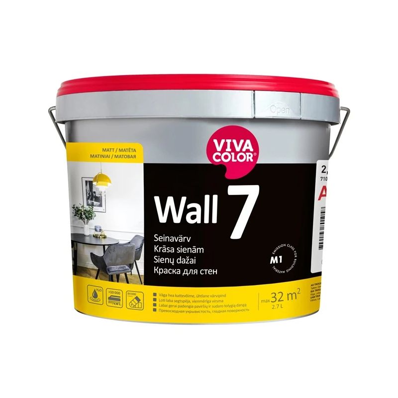 Krāsa sienām un griestiem wall7 a 2.7l