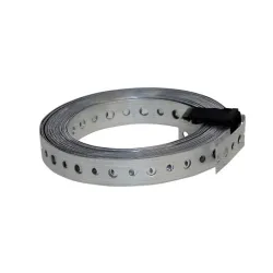 Steel strap 25x1.0-10m 2 holes 90027