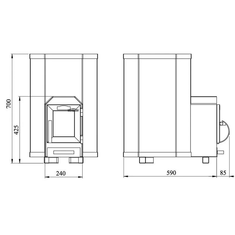 Kietojo kuro pirties krosnelė Stoveman 13LS, 15.4 kW