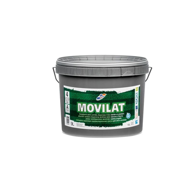 Dispersijas krāsa Rilak Movilat 4. balta. 9 l