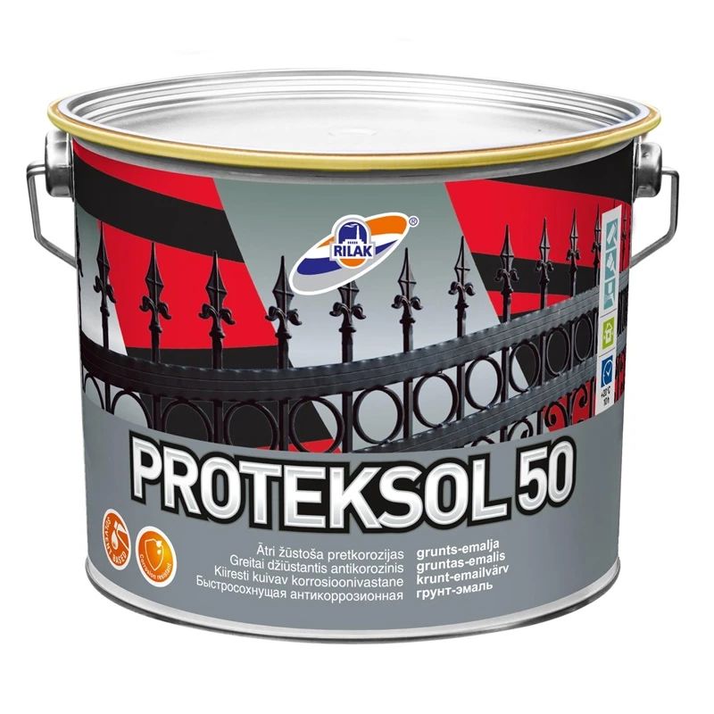 Grunts-emalja proteksol 50 melna 2.7l