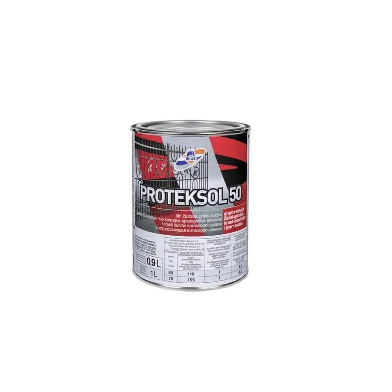 Emaljas krāsa, daudzveidīgs Rilak Proteksol, pus-spīdīgs, 0.9 l, pelēka krās.