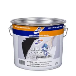 Краска-эмаль, универсальные Rilak Alkida Emalja, полуматовый, 2.7 l, белый цв.