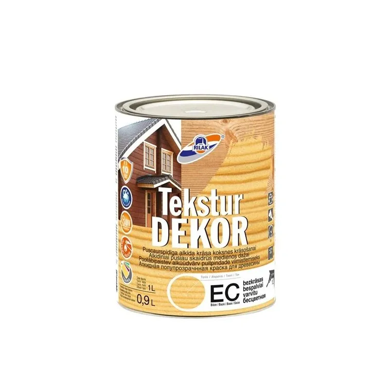 Koksnes impregnants Rilak Teksturdekor, caurspīdīga, 0.9 l