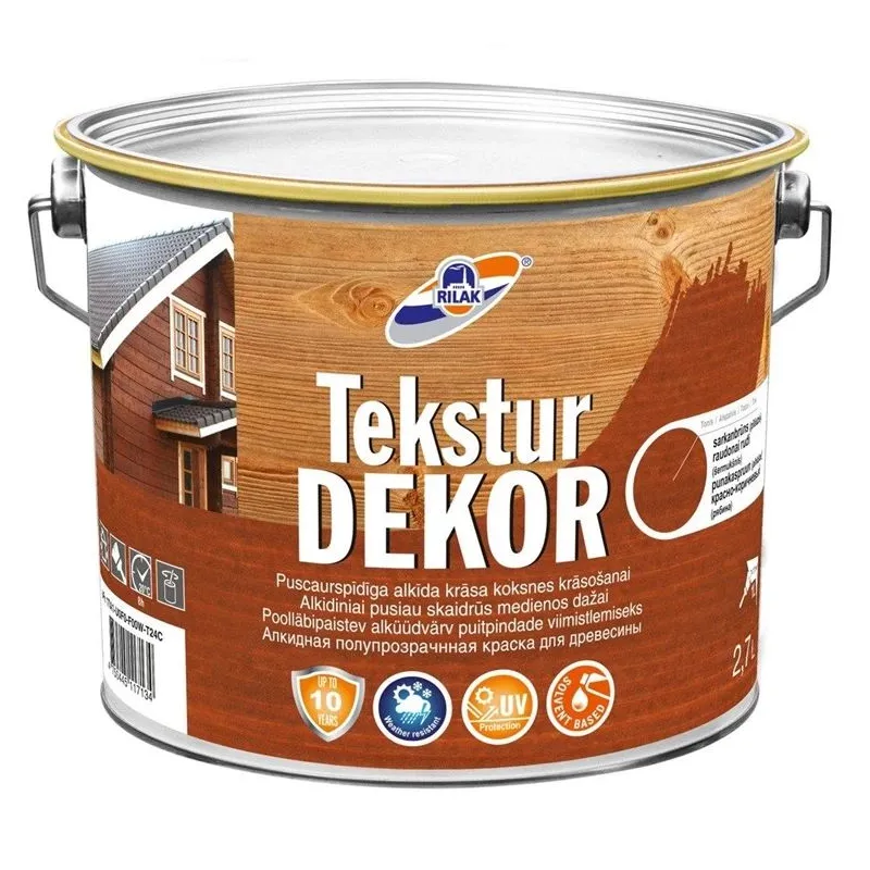 Koksnes impregnants Rilak Teksturdekor, sarkanbrūna krās., 2.7 l