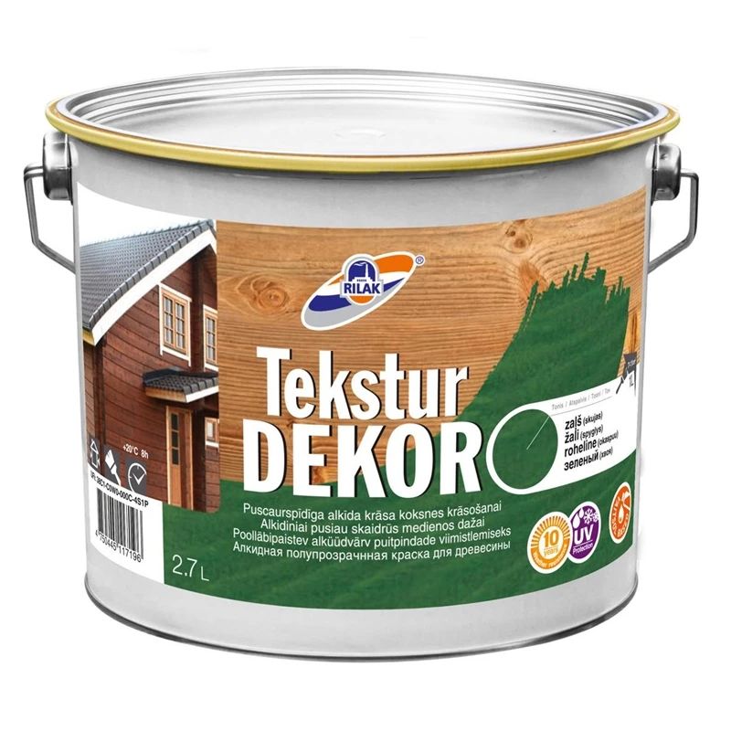 Medienos impregnantas Rilak Teksturdekor. žalias. 2.7 l