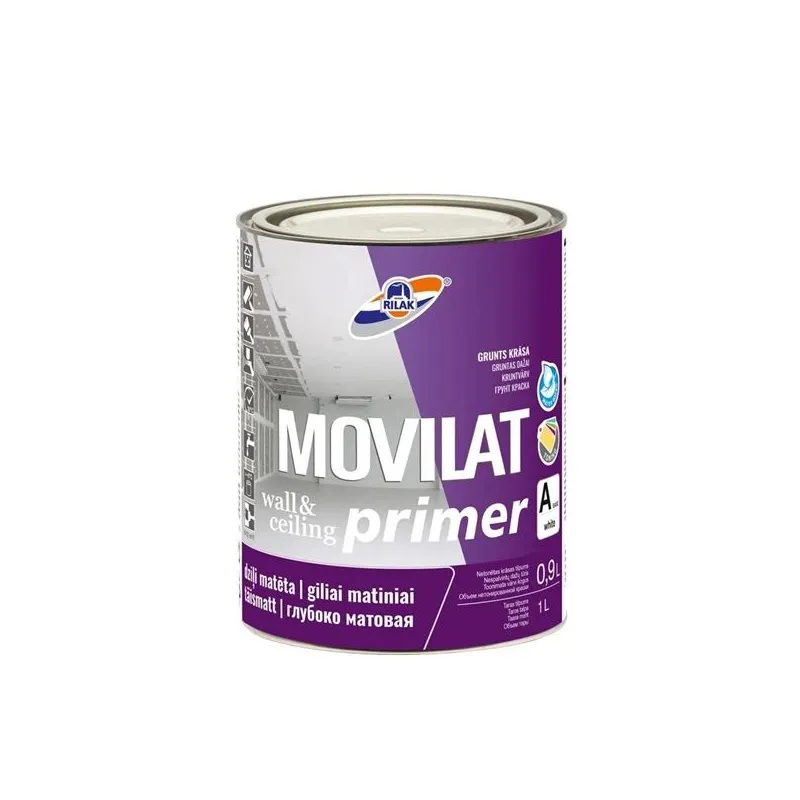 Krāsas gruntēšanai Rilak Movilat, balta, 0.9 l