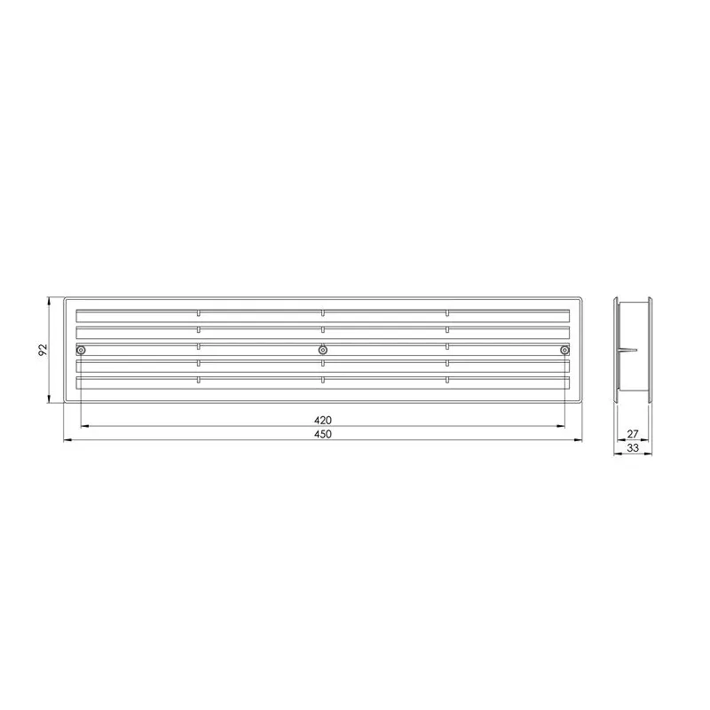 Durvju ventilācijas restes Europlast VR459, plastmasa