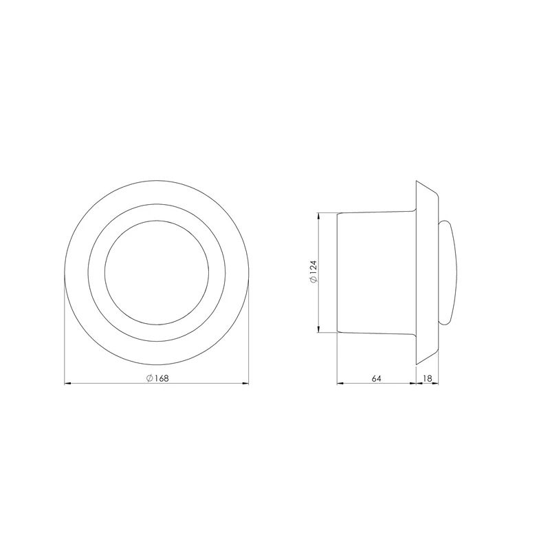 Univerālais difuzors Europlast VD125 D125. balts