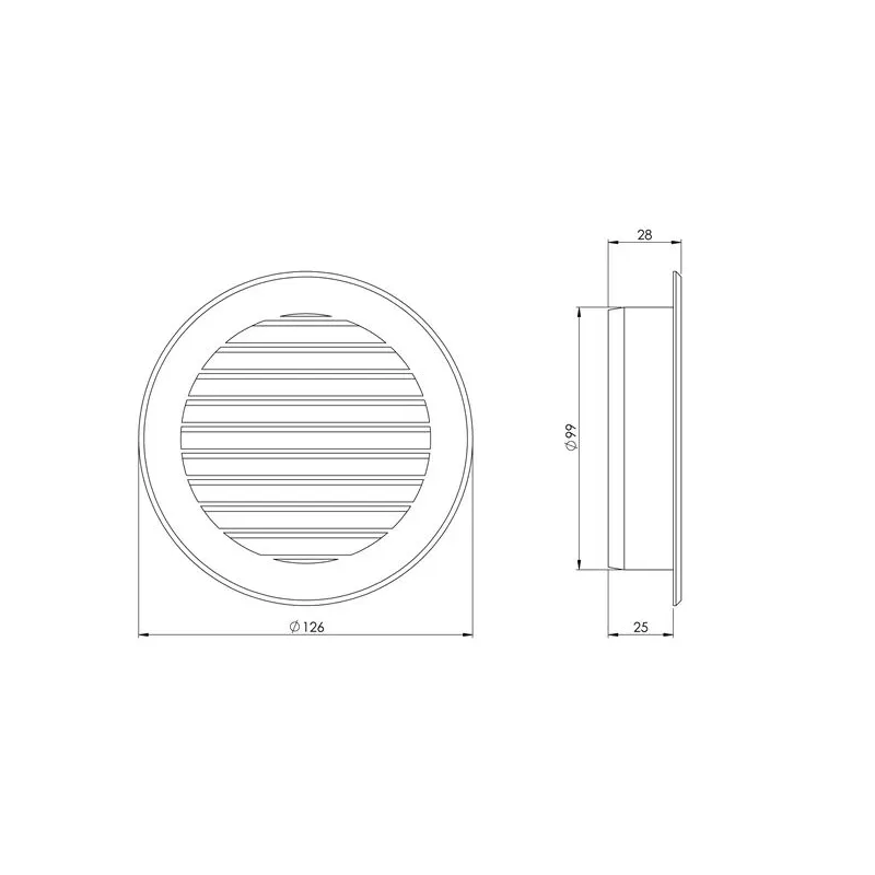 Ventilācijas reste Europlast, plastmasa, 100 mm