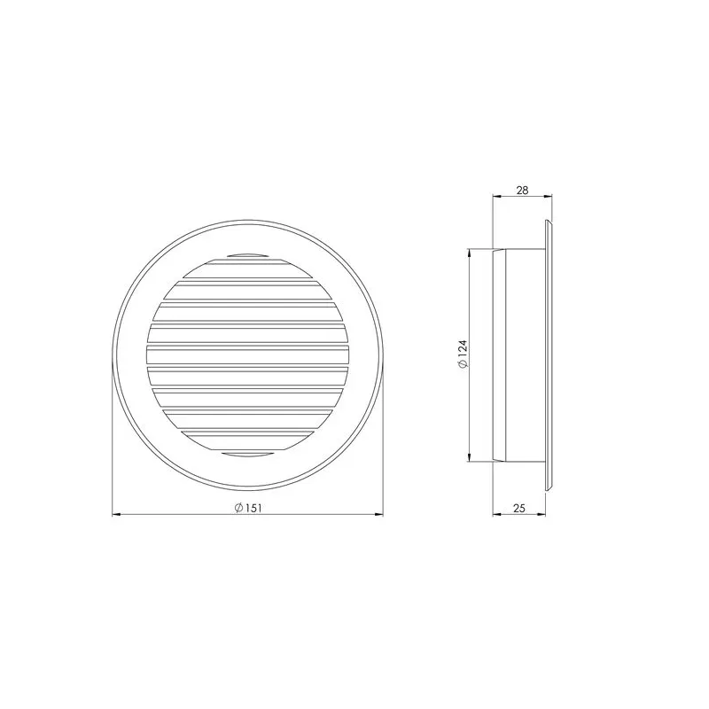 Ventilācijas reste Europlast, plastmasa, 125 mm