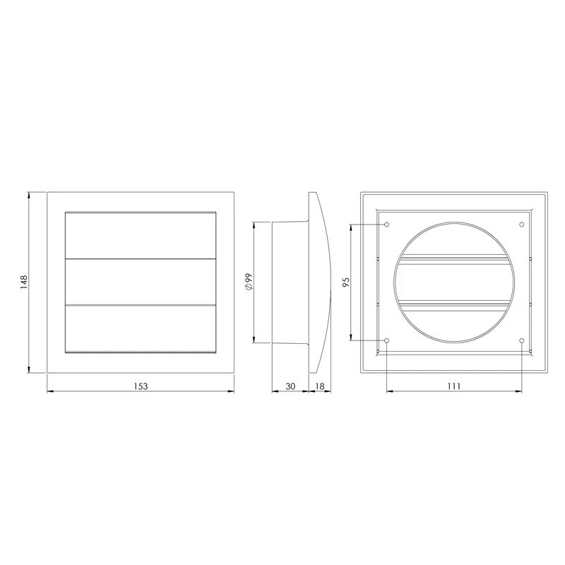 Ventiliacijos grotelės su žaliuzėmis EUROPLAST ND10Z. D100