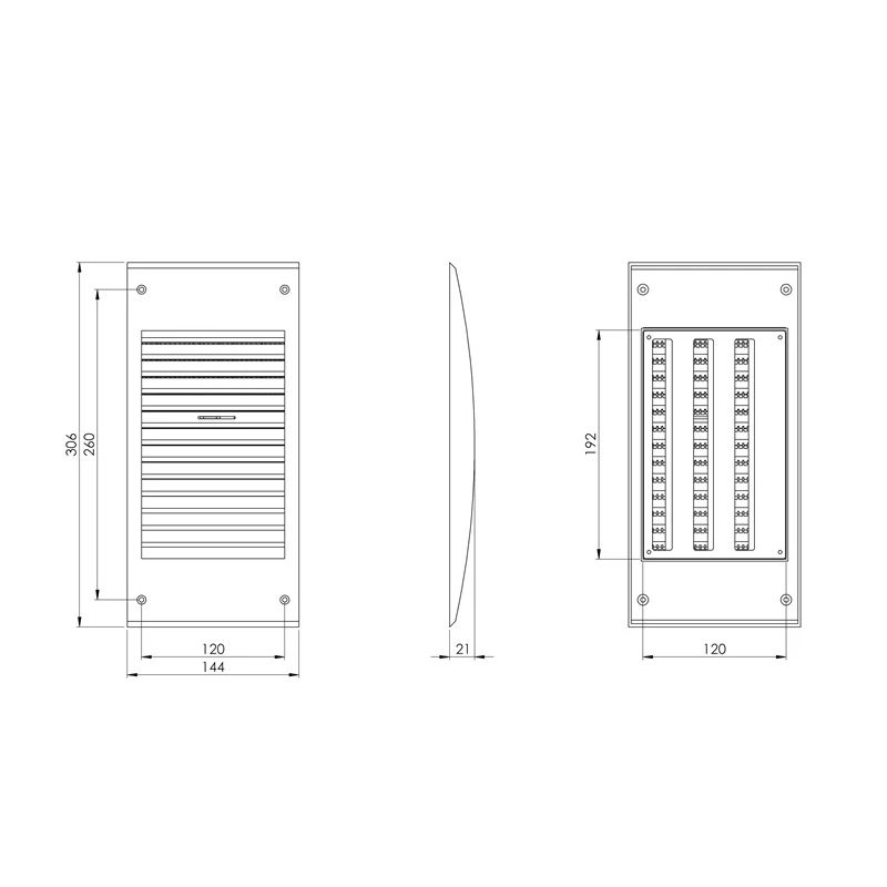 Ventilācijas reste Europlast N300x140mm. balta