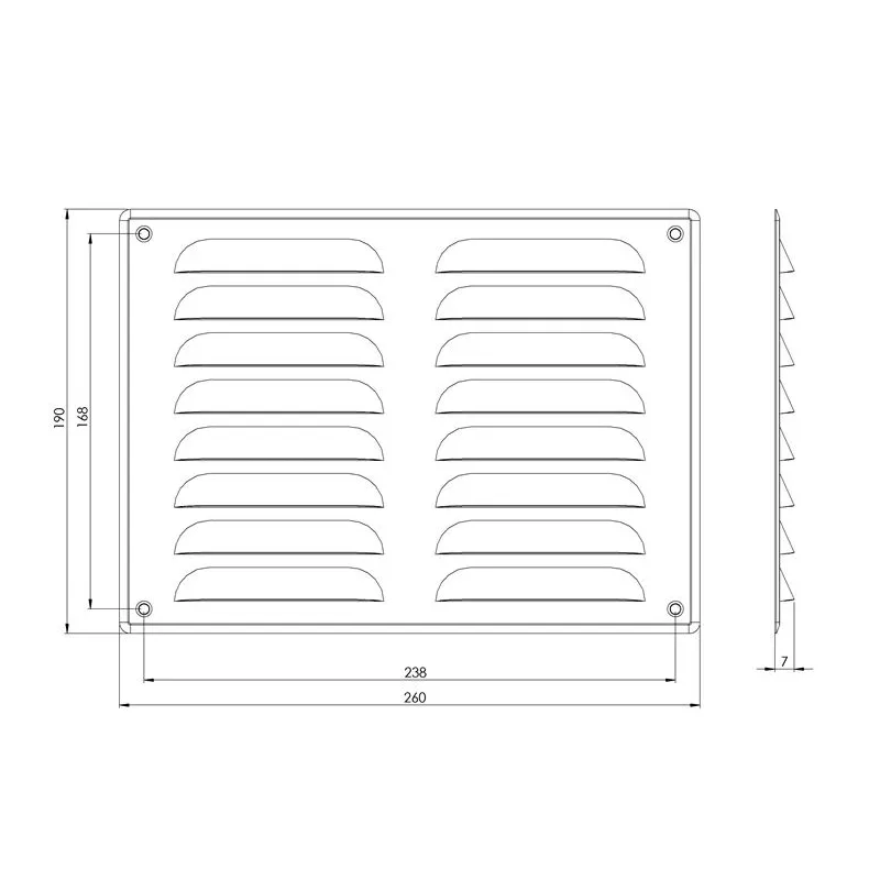 Ventiliacijos grotelės Europlast MR2619ZN, metalas