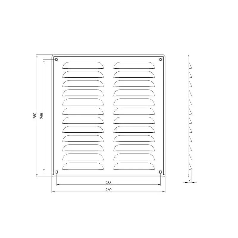 Ventilācijas reste Europlast MR2628ZN, metāls