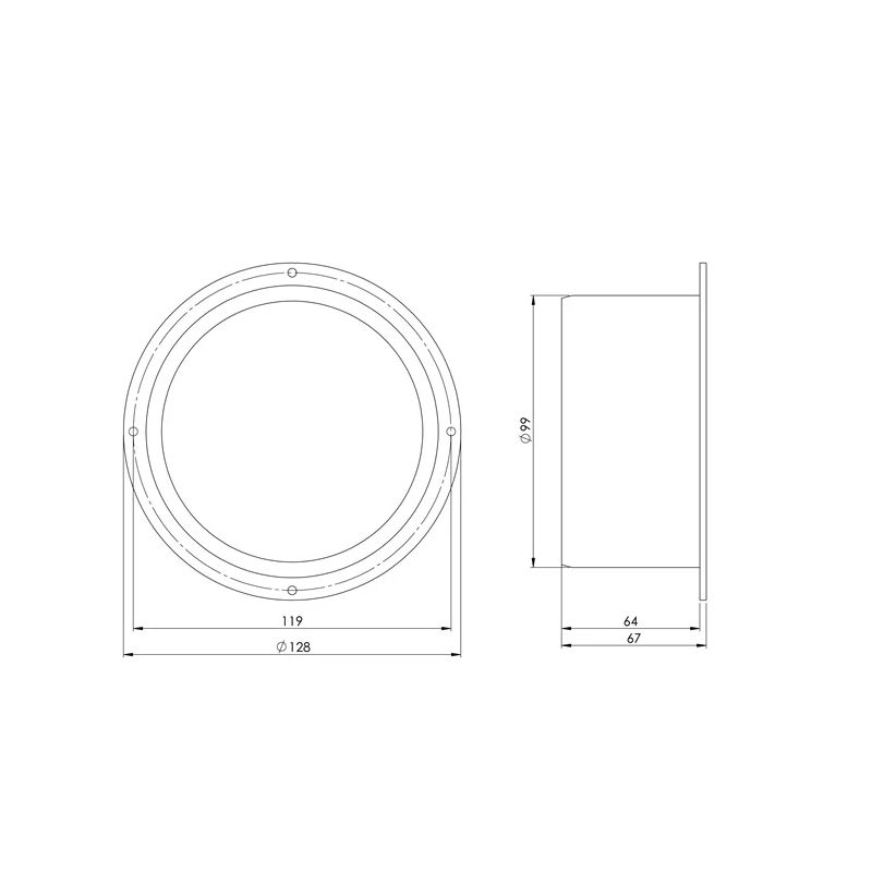 Ventilācijas adapteris EUROPLAST VF100. D100