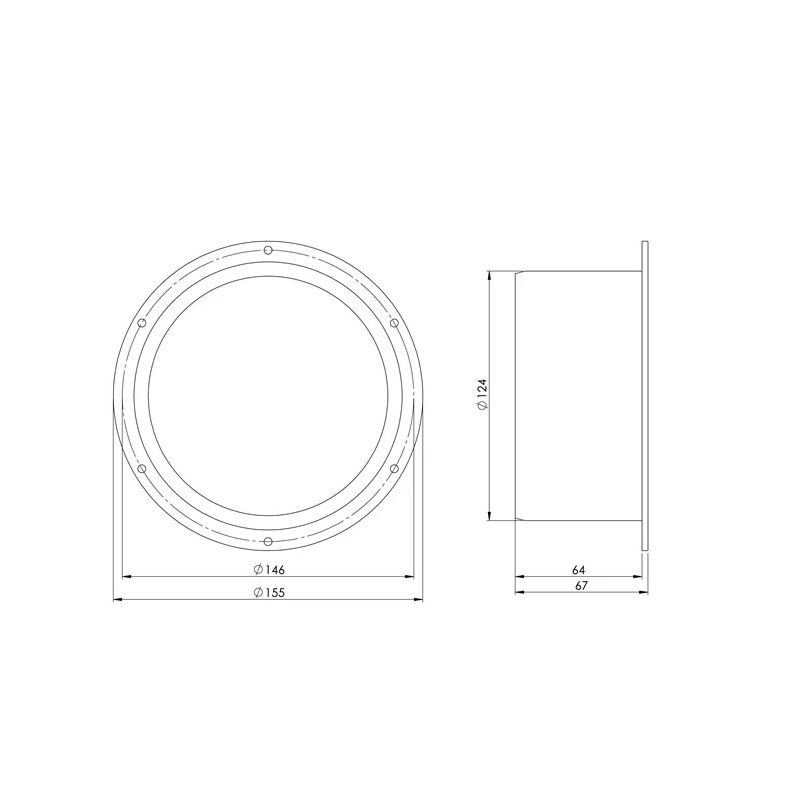 Ventilācijas adapteris EUROPLAST VF125. D125