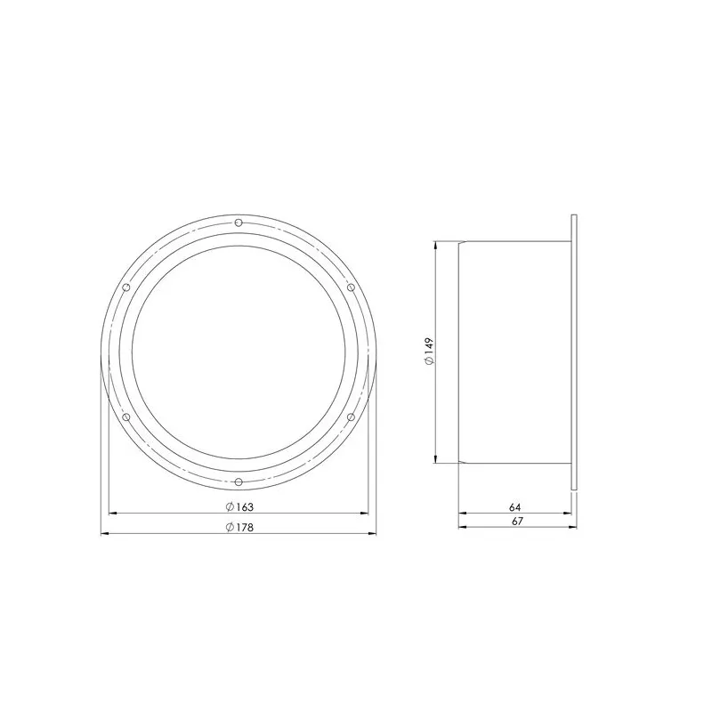 Ventilācijas adapteris Europlast VF150, 150 mm