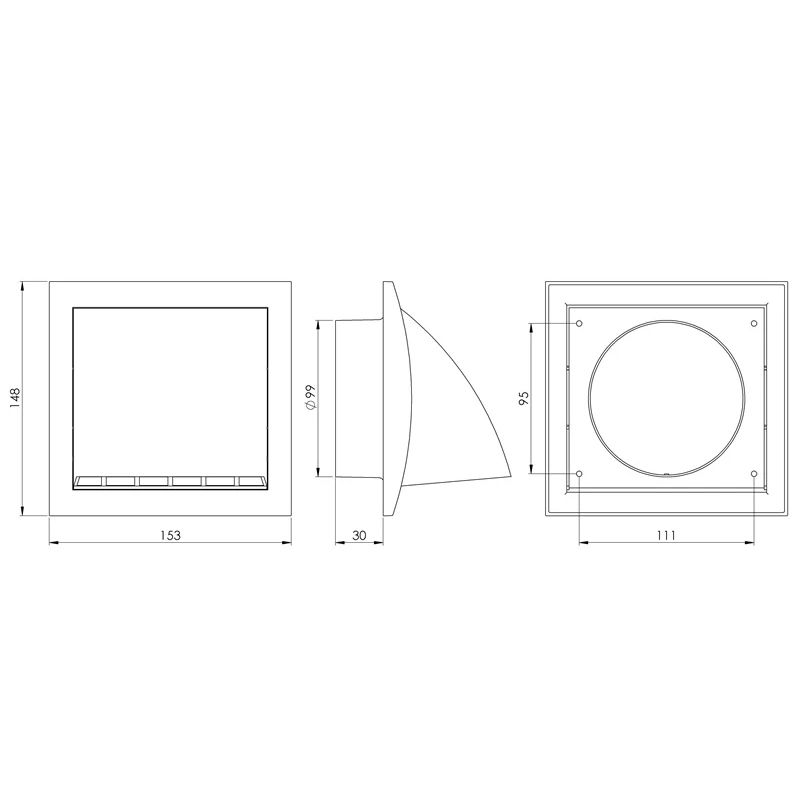 Išorinės ventiliacijos grotelės EUROPLAST ND10FV. baltos