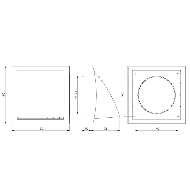 Išorinės ventiliacijos grotelės EUROPLAST ND12FV. baltos