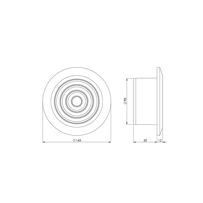 Ventilācijas reste Europlast NGA100A, plastmasa, 98 mm