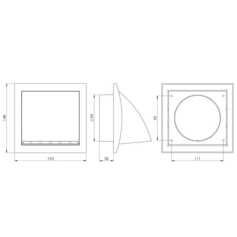 External ventilation grilles nd10fva