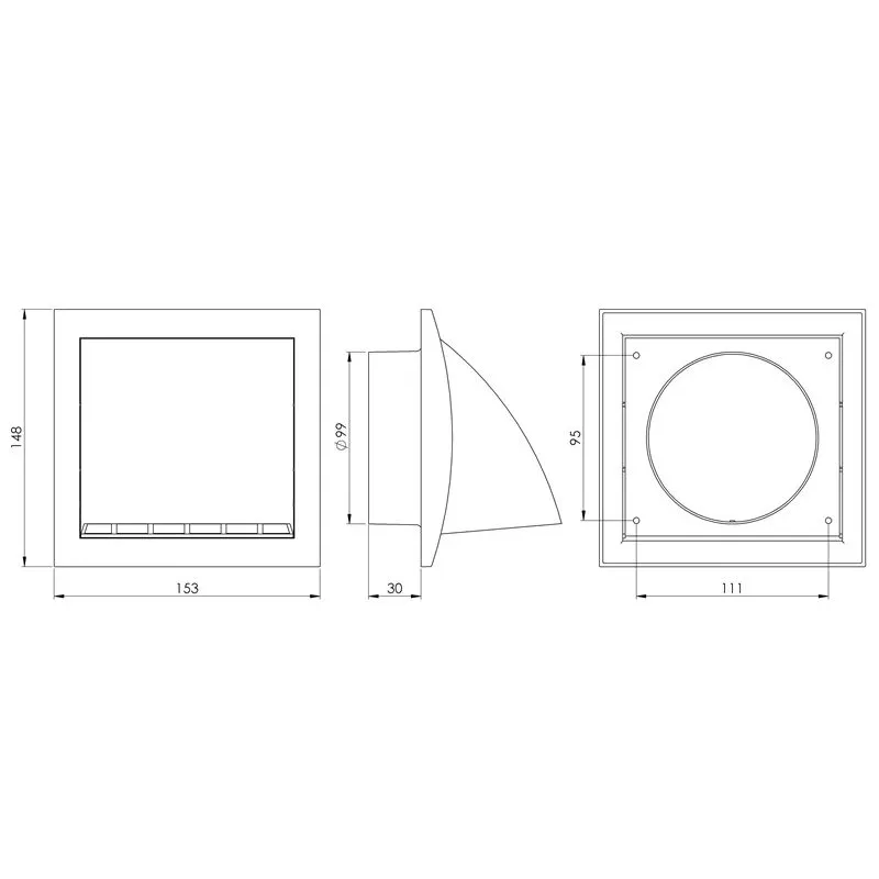 Ventilatsioonirest Europlast ND10FVA, plastik, 100 mm