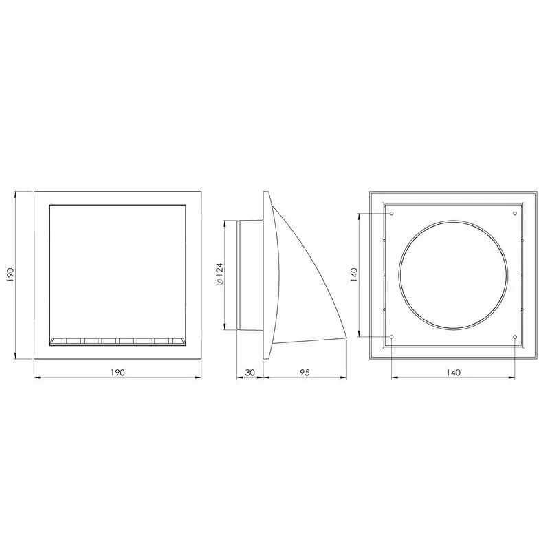 Ventilācijas reste Europlast ND12FVA, plastmasa, 125 mm